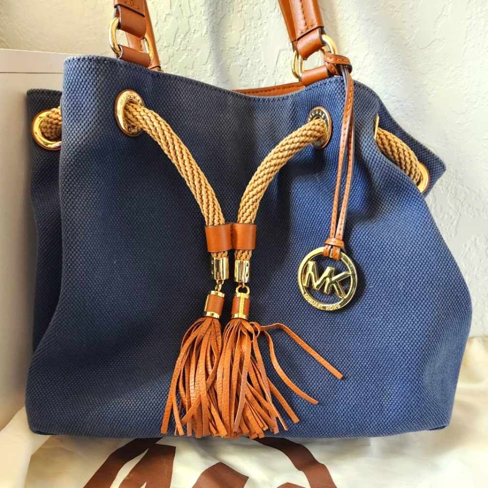 MICHAEL Michael Kors Marina Denim Large Gathered Tote